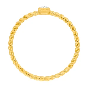 Ring Solitaire, 18 Karat Gelbgold-LEAF Sale