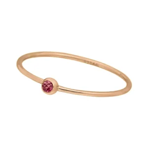 Ring Solitaire, Ruby, 18 K Rosegold vergoldet, Gr.50-LEAF Outlet