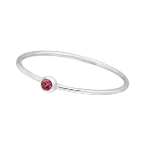 Ring Solitaire, Ruby, 925 Sterlingsilber-LEAF Clearance