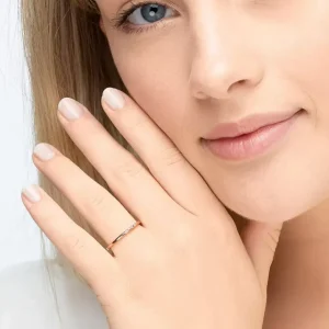 Ring SPARKLE, small, 18 K Rosegold vergoldet, Gr.54-LEAF Hot