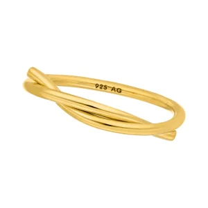 Ring "Tupe", 18 K Gelbgold vergoldet-LEAF Clearance