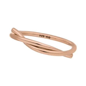 Ring "Tupe", 18 K Rosegold vergoldet-LEAF Fashion