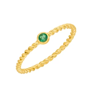 Ring Twist Smaragd, 14 Karat Gelbgold-LEAF Online