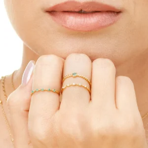 Ring Twist Smaragd, 14 Karat Gelbgold-LEAF Online