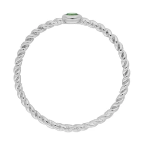 Ring Twist Smaragd, 14 Karat Weißgold-LEAF Hot