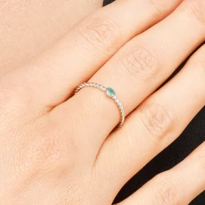 Ring Twist Smaragd, 14 Karat Gelbgold-LEAF Online