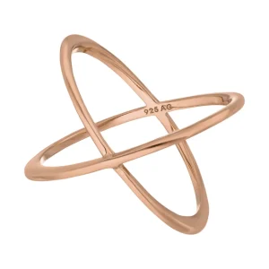 Ring X Cross, 18 K Rosegold vergoldet, Größe 54-LEAF New