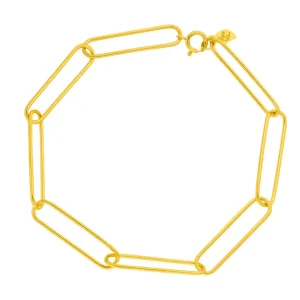 Silber Armkette, BIG SQUARE, Gelbgold-LEAF Online