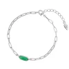 Silber Armkette, CUBE, Grüner Achat-LEAF Fashion