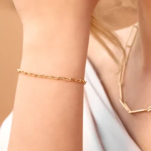 Silber Armkette, CUBE I, Gelbgold-LEAF Outlet