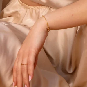 Silber Armkette, CUBE I, Rosegold-LEAF Hot