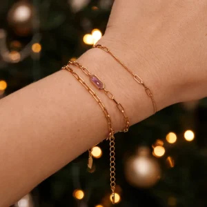 Silber Armkette, CUBE I, Rosegold-LEAF Hot