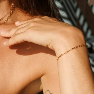 Silber Armkette, CUBE I, Rosegold-LEAF Hot