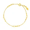 Silber Armkette, CUBE II, Gelbgold-LEAF Fashion
