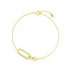 Silber Armkette, Gelbgold, Neon Twist-LEAF New
