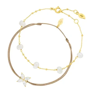 Silber Bracelet Set "Gold Gems", Gelbgold-LEAF Sale