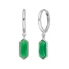 Silber Creole, CUBE, Grüner Achat-LEAF Sale