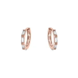 Silber Creole, Ice Cube, Rosegold-LEAF Fashion