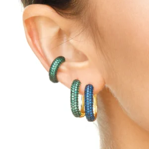 Silber Creole, PAVE , Gelbgold-LEAF Discount