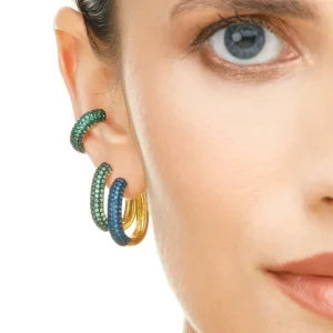 Silber Creole, PAVE , Gelbgold-LEAF Discount