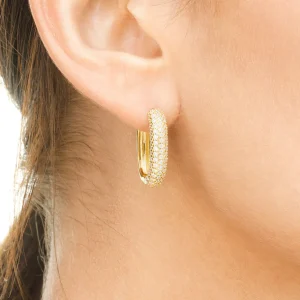 Silber Creole, PAVE Weiss-LEAF Sale