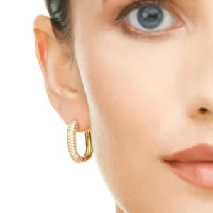 Silber Creole, PAVE Weiss, Rosegold-LEAF Sale