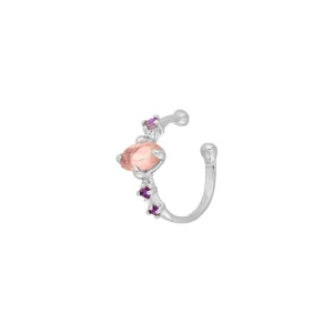 Silber Earcuff Gorgeous Gems, Rosenquarz-LEAF Clearance