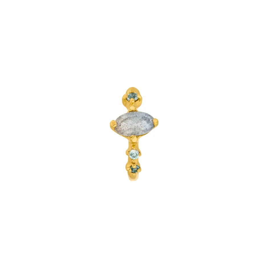 silber_earcuff_gorgeous_g_1-4.webp Silber Earcuff Gorgeous Gems, Labradorit, Gelbgold-LEAF Fashion
