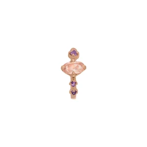 Silber Earcuff Gorgeous Gems, Rosenquarz, Rosegold-LEAF Sale