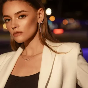 Silber Earcuff, Neon Twist-LEAF Clearance
