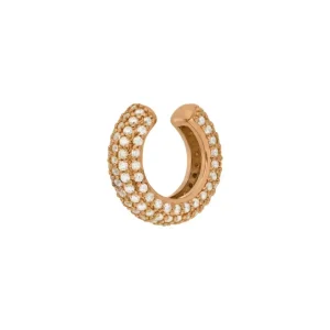 Silber Earcuff, PAVE Weiss, Rosegold-LEAF Discount