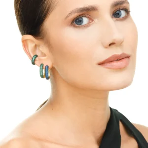 Silber Earcuff, PAVE Weiss, Gelbgold-LEAF Outlet