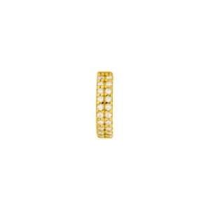 Silber Earcuff, Zirkonia, Gelbgold-LEAF Fashion