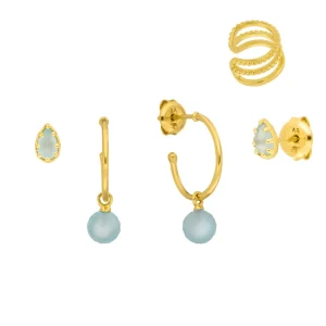 Silber Earring Mix "Ocean Dream", Gelbgold-LEAF Outlet