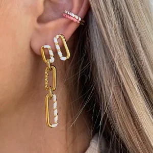 Silber Ohrringe, Rosegold, Neon Twist-LEAF Outlet