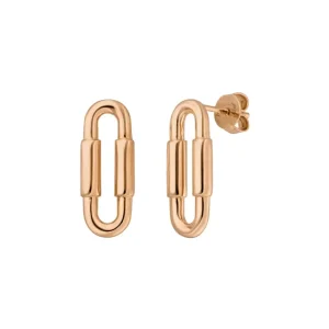 Silber Ohrstecker, Rosegold, Karabiner-LEAF Online