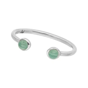 Silber Open Ring, Amazonit-LEAF New