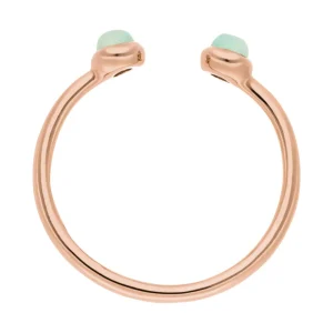 Silber Open Ring, Amazonit, Rosegold-LEAF Outlet