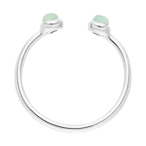 Silber Open Ring, Amazonit-LEAF New