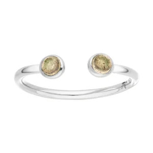Silber Open Ring, Labradorit-LEAF Outlet
