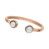 Silber Open Ring, Perle, Rosegold-LEAF Clearance