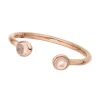 Silber Open Ring, Rosenquarz, Rosegold-LEAF Hot