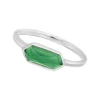 Silber Ring, CUBE, Grüner Achat-LEAF Hot
