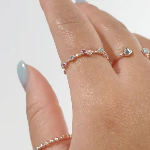Silber Ring, Eternity Gems, Rosegold-LEAF Clearance