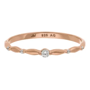 Silber Ring mit Zirkonia, Rosegold-LEAF Clearance