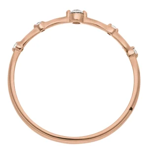 Silber Ring mit Zirkonia, Rosegold-LEAF Clearance