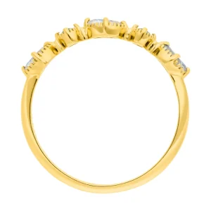 Silber Ring, Oval Gems, Labradorit, Gelbgold-LEAF Clearance