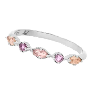 Silber Ring, Oval Gems, Rosenquarz-LEAF Discount