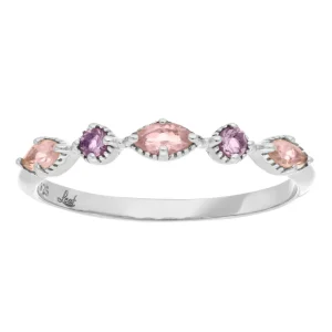Silber Ring, Oval Gems, Rosenquarz-LEAF Discount