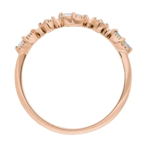 Silber Ring, Oval Gems, Rosegold-LEAF Fashion